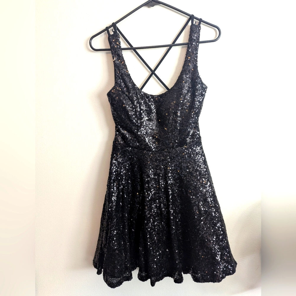 Stunning black Sequin dress Sz 7